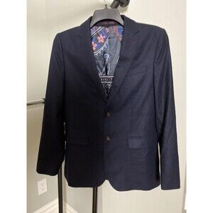 Ted Baker Rhino Slim Fit Sport Blazer Coat With Insert Navy Size 3 $490